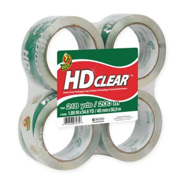 HD Clear&trade; 4-Pack Packaging Tape. View a larger version of this product image.