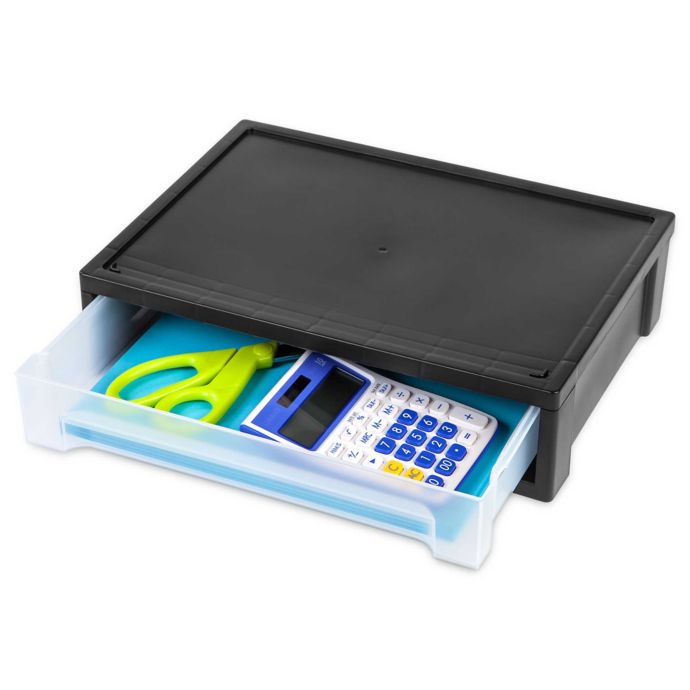 Iris Desktop Stacking Drawers In Black Set Of 6 Bed Bath Beyond