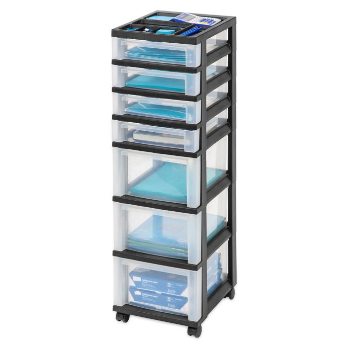 Iris 7 Drawer Storage Cart In Black Bed Bath Beyond