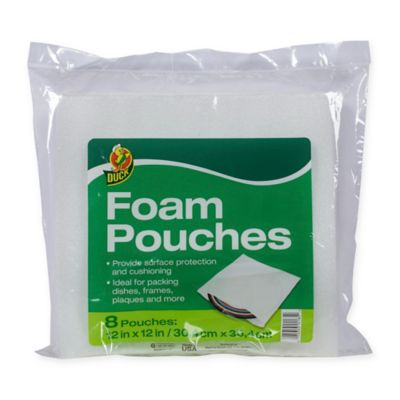 Duck&reg; Foam Pouches in White (8-Pack) 12in. x 12in.
