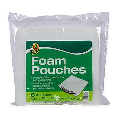 Duck&reg; Foam Pouches in White (8-Pack) 12in. x 12in.. View a larger version of this product image.