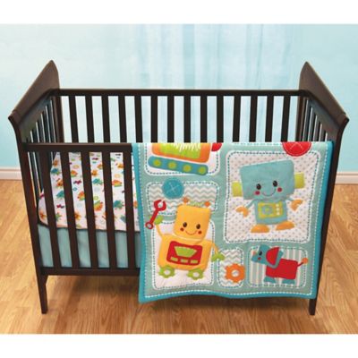 Baby S First By Nemcor Peek A Bot 3 Piece Crib Bedding Set