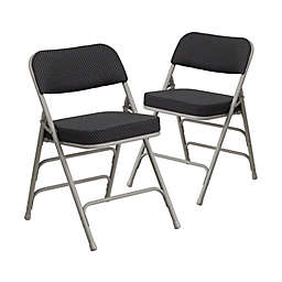 Flash Furniture Hercules Padded Folding Chairs in Grey/Black (Set of 2)