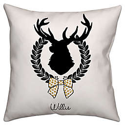 Elegant Reindeer Square Throw Pillow in Black/White