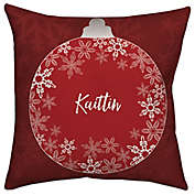 Ornament Square Throw Pillow in Red/White