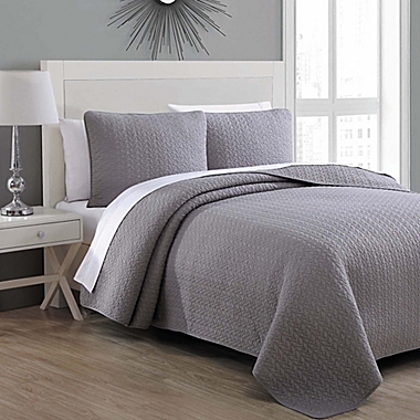 Tristan King Quilt Set in Grey. View a larger version of this product image.