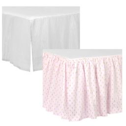 Crib Skirts White Pink Crib Bed Skirts Buybuy Baby