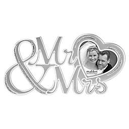 Malden® 3-Inch x 3-Inch "Mr. & Mrs." Glitter Heart Picture Frame