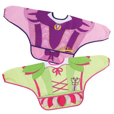Dreambaby&reg; 2-Pack Fairy and Princess Food and Fun Character Bibs/Smocks with Sleeves. View a larger version of this product image.