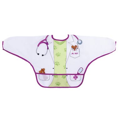 Dreambaby&reg; 2-Pack Vet and Doctor Food and Fun Character Bibs/Smocks with Sleeves. View a larger version of this product image.