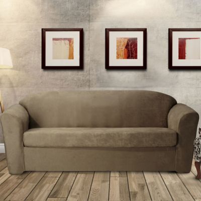 FurnitureSkins&trade; Austin 2-Piece Distressed Leather Sofa Slipcover