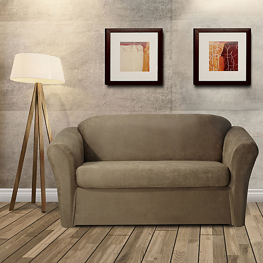 Alternate image 1 for FurnitureSkins™ Austin 2-Piece Distressed Leather Loveseat Slipcover