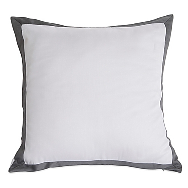 Kensie Kittery European Pillow Sham in White/Grey. View a larger version of this product image.