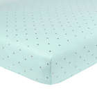 Alternate image 0 for Just Born&reg; Sparkle Star Fitted Crib Sheet in Aqua