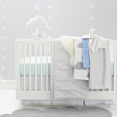 Just Born&reg; Sparkle Star Fitted Crib Sheet in Aqua. View a larger version of this product image.