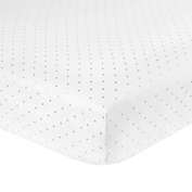 Just Born&reg; Sparkle Dot Fitted Crib Sheet in White