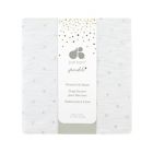 Alternate image 1 for Just Born&reg; Sparkle Dot Fitted Crib Sheet in White