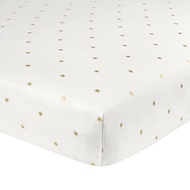 Just Born&reg; Sparkle Sunburst Fitted Crib Sheet in Ivory. View a larger version of this product image.