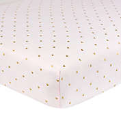 Just Born&reg; Sparkle Heart Fitted Crib Sheet in Pink