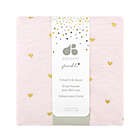 Alternate image 1 for Just Born&reg; Sparkle Heart Fitted Crib Sheet in Pink