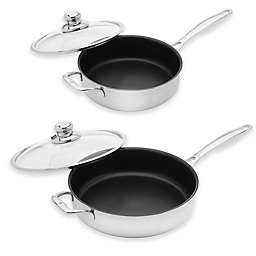 Swiss Diamond® Clad Stainless Steel Covered Sauté Pan with Helper Handle
