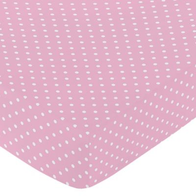 pink polka dot crib sheet