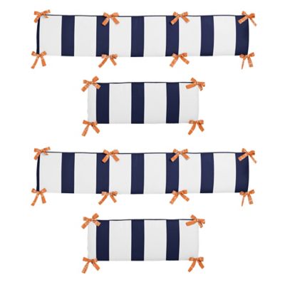 navy crib bumper