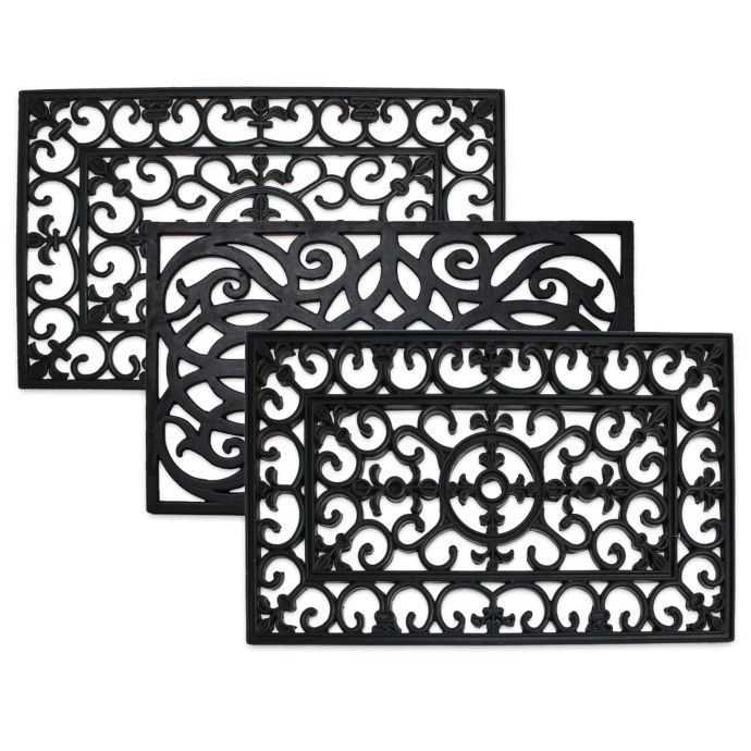 J M Home Fashions Wrought Iron Rubber Door Mat