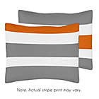 Alternate image 1 for Sweet Jojo Designs Grey and Orange Stripe Full/Queen Comforter Set
