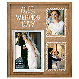 Malden® 3-Photo "Our Wedding Day" Burlap Collage Picture Frame