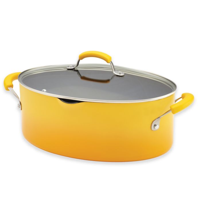  Rachael  Ray   Nonstick 8 qt Porcelain Covered Oval Pasta  