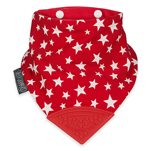 Alternate image 1 for Cheeky Chompers® Neckerchew® 2-in-1 Teething Bandana Bib in Red Star Pattern