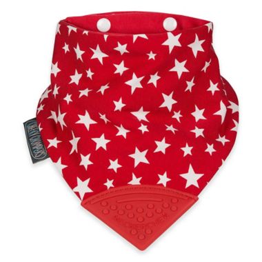 Cheeky Chompers&reg; Neckerchew&reg; 2-in-1 Teething Bandana Bib in Red Star Pattern. View a larger version of this product image.