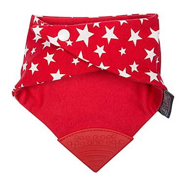 Cheeky Chompers&reg; Neckerchew&reg; 2-in-1 Teething Bandana Bib in Red Star Pattern. View a larger version of this product image.