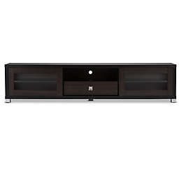 Baxton Studio Beasley 70-Inch Wooden TV Cabinet in Dark Brown