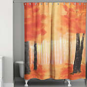 Watercolor Autumn Path Shower Curtain