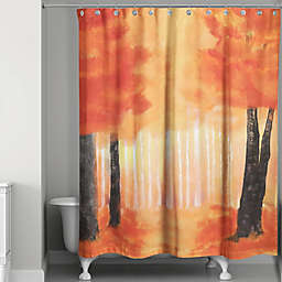 Watercolor Autumn Path Shower Curtain