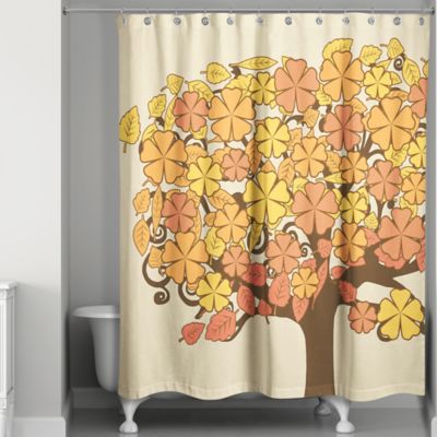 orange and yellow shower curtain