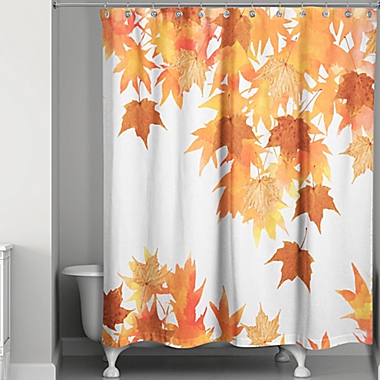 Watercolor Autumn Leaf Collage Shower Curtain. View a larger version of this product image.