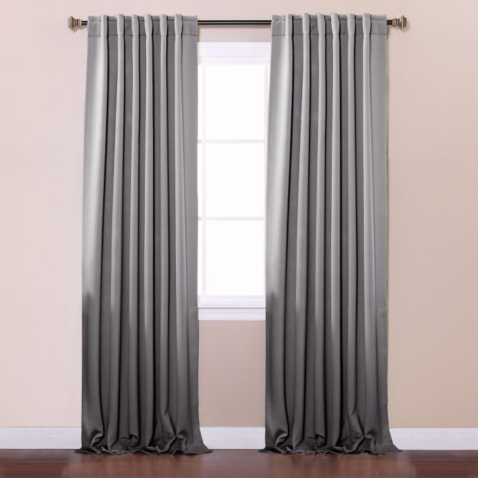 Decorinnovation Basic Solid Room Darkening Back Tab Window Curtain