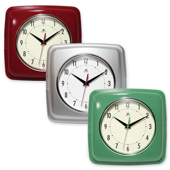 Infinity Instruments 9Inch Square Retro Wall Clock Bed Bath and
