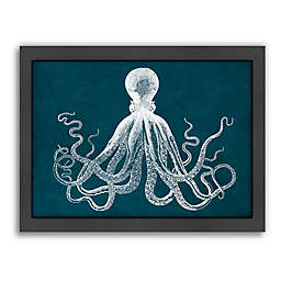 Americanflat Octopus Teal 27-Inch x 21-Inch Wood-Framed Wall Art