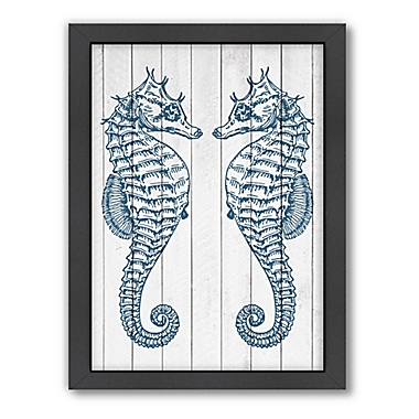 Americanflat Double Seahorse 21-Inch x 27-Inch Framed Wall Art. View a larger version of this product image.