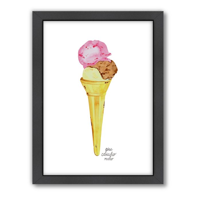 Americanflat Gina Maher Ice Cream Cone Framed Wall Art Bed Bath & Beyond