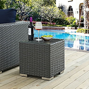 Modway Sojourn Outdoor Side Table in Chocolate. View a larger version of this product image.
