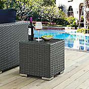 Modway Sojourn Outdoor Side Table in Chocolate