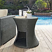 Modway Sojourn Outdoor Side Table in Chocolate