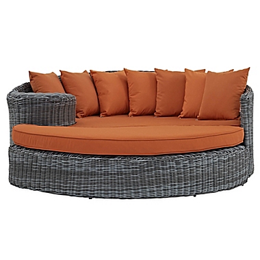 Modway Summon 2-Piece Outdoor Wicker Daybed in Sunbrella&reg; Canvas. View a larger version of this product image.