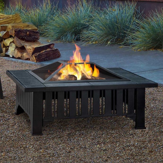 Real Flame Lafayette Fire Pit In Black Bed Bath Beyond