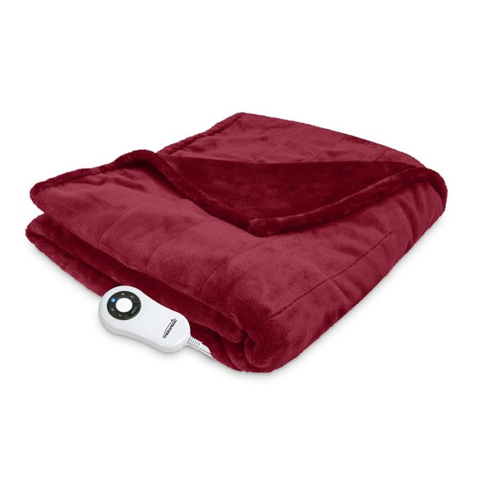 Buy Therapedic® Electric Heated Silky Plush Reversible Throw Blanket in